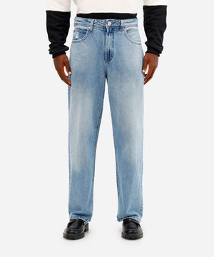 calça baggy masculina jeans azul