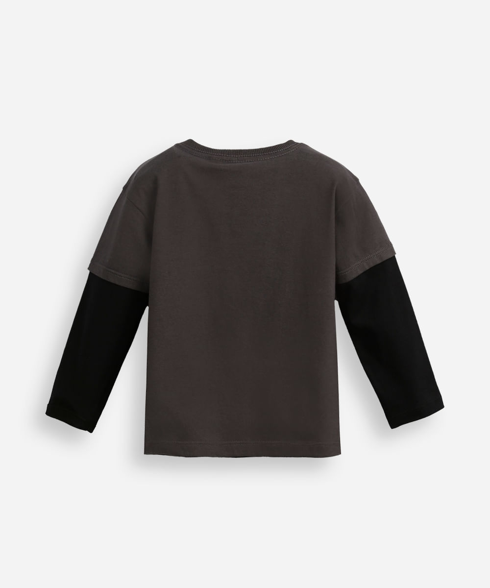 blusa de algodão infantil hot wheels cinza