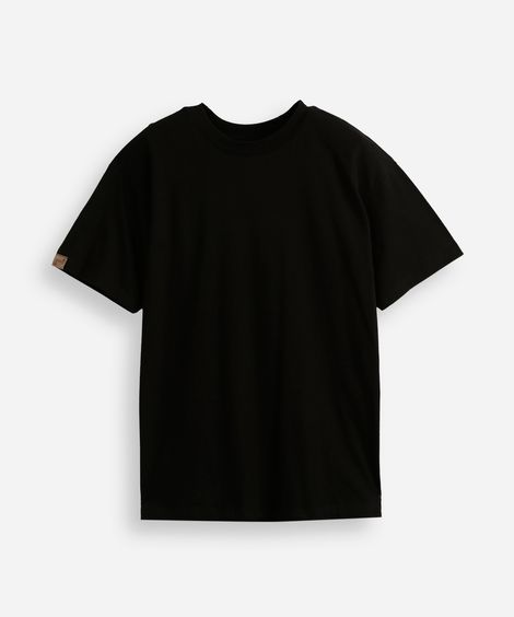camiseta oversized juvenil de algodão básica preta