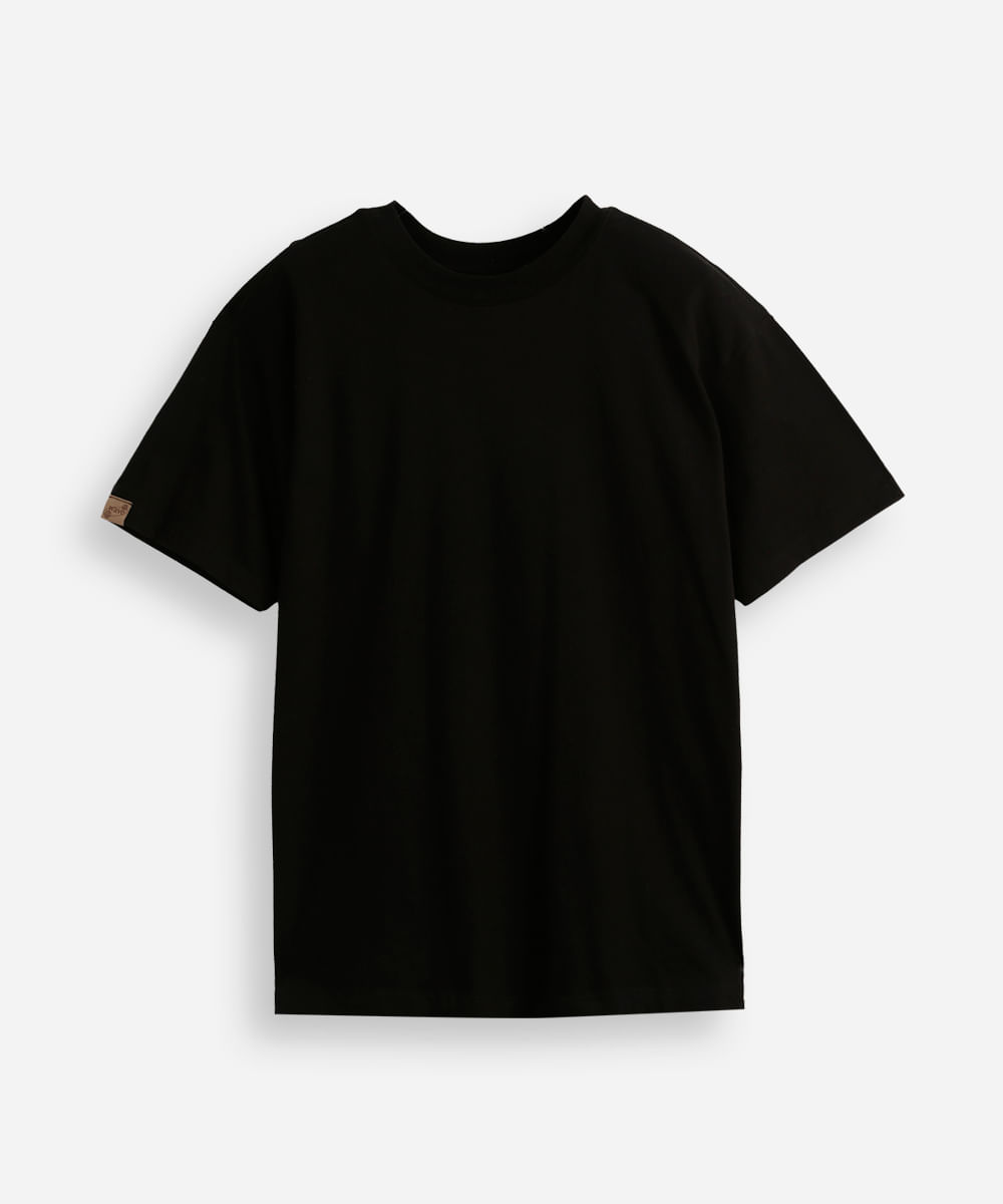 camiseta oversized juvenil de algodão básica preta