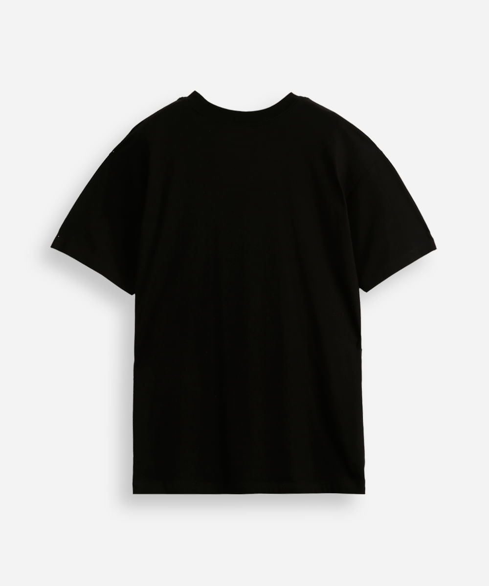 camiseta oversized juvenil de algodão básica preta