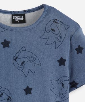 pijama curto infantil sonic azul