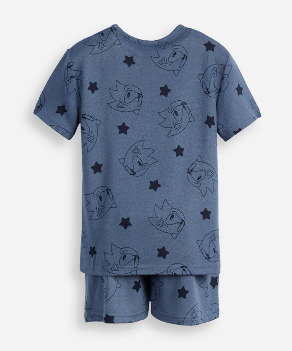pijama curto infantil sonic azul
