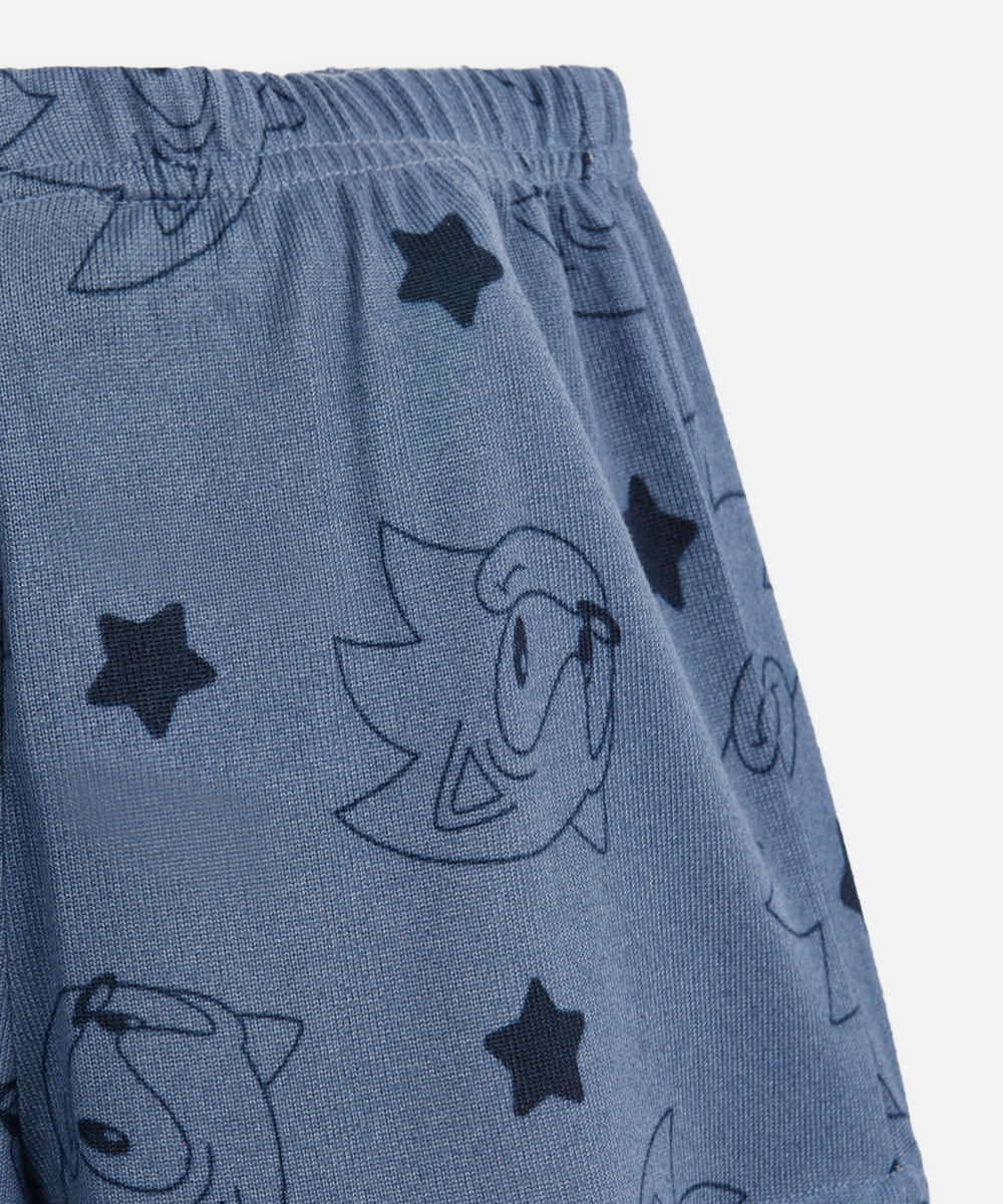 pijama curto infantil sonic azul