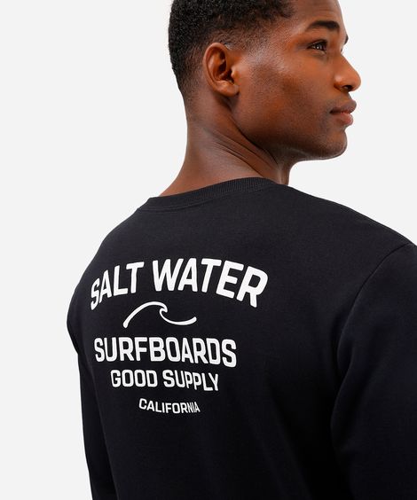 camiseta masculina manga longa salt water preta