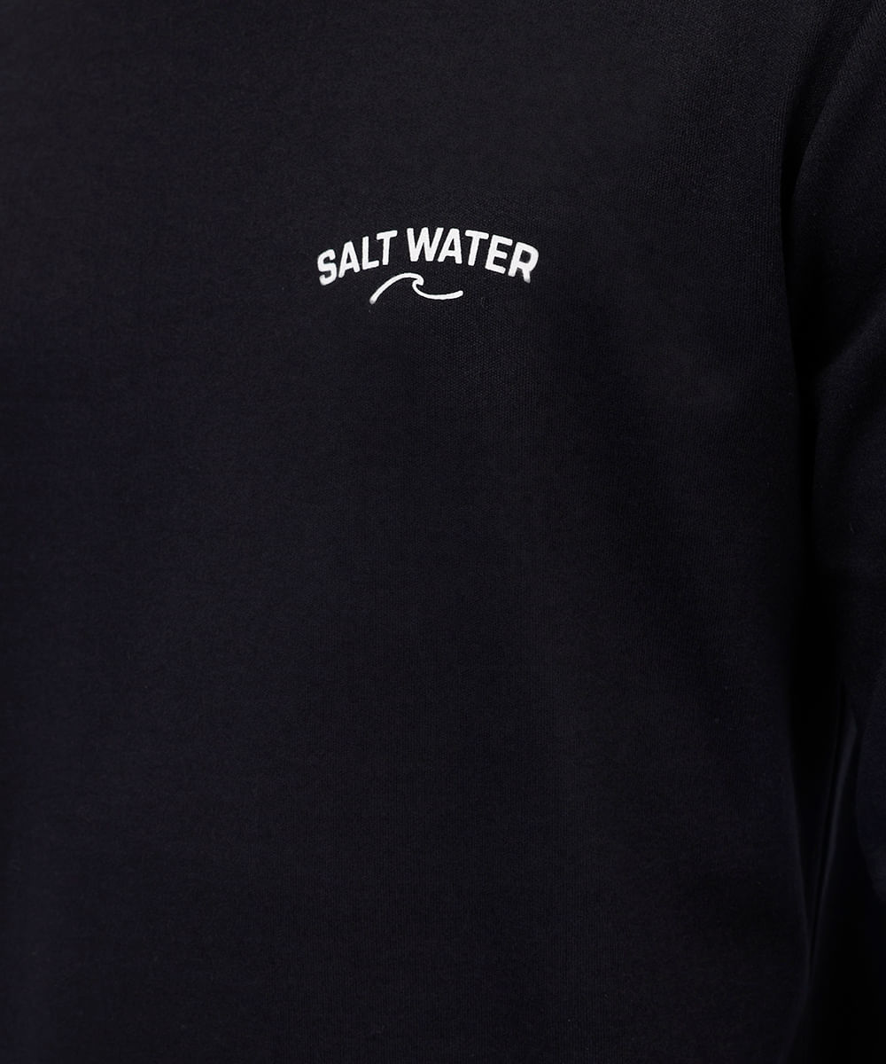 camiseta masculina manga longa salt water preta