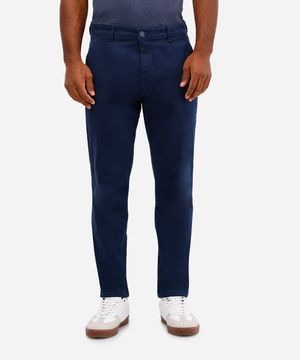 calça chino slim masculina de sarja azul