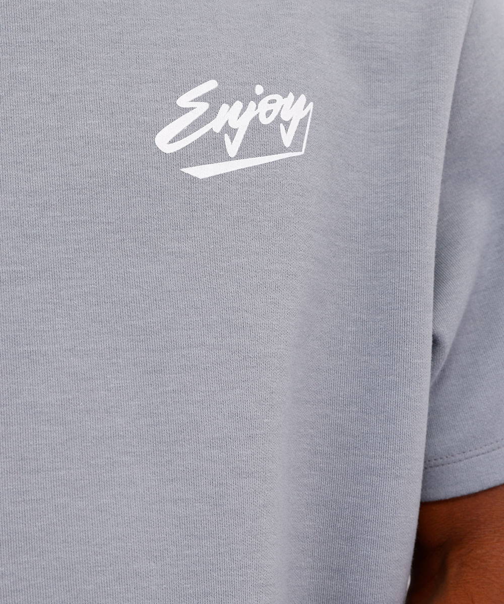 camiseta masculina de algodão enjoy - azul