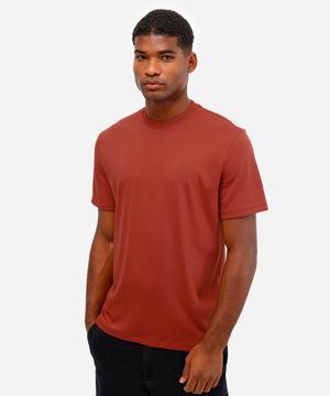 camiseta de algodão peruano manga curta laranja