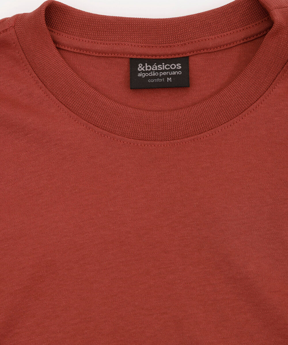 camiseta de algodão peruano bold manga curta laranja