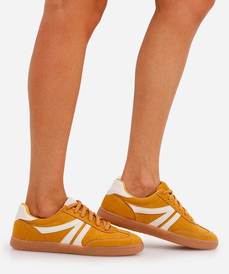 tênis bossa com recortes bicolor ace amarelo