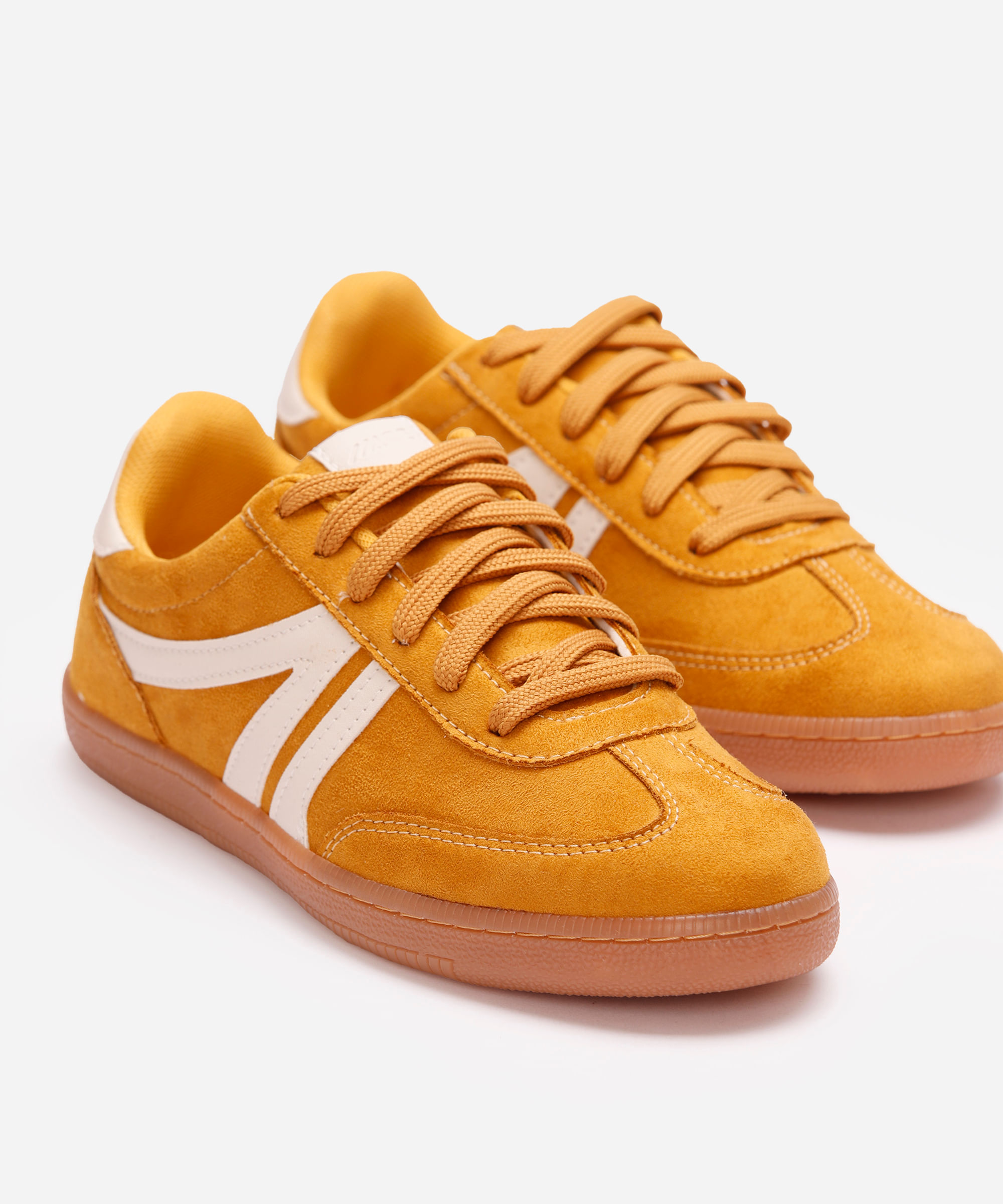 tênis bossa com recortes bicolor ace amarelo