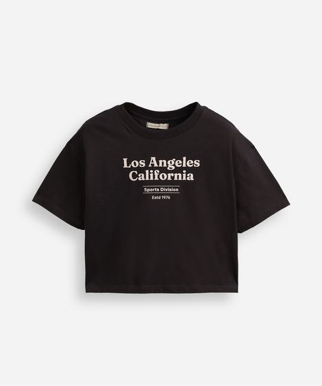 camiseta de algodão juvenil los angeles california cinza