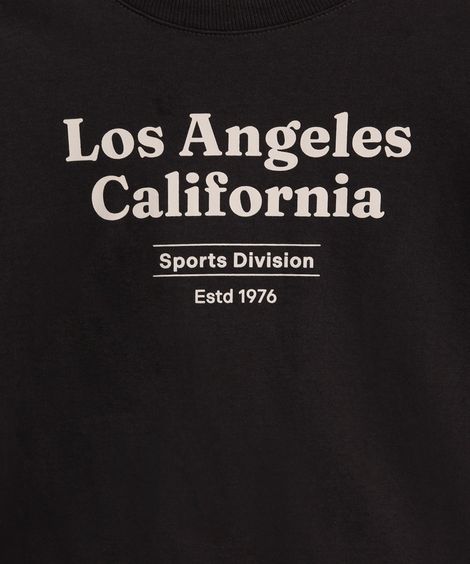 camiseta de algodão juvenil los angeles california cinza