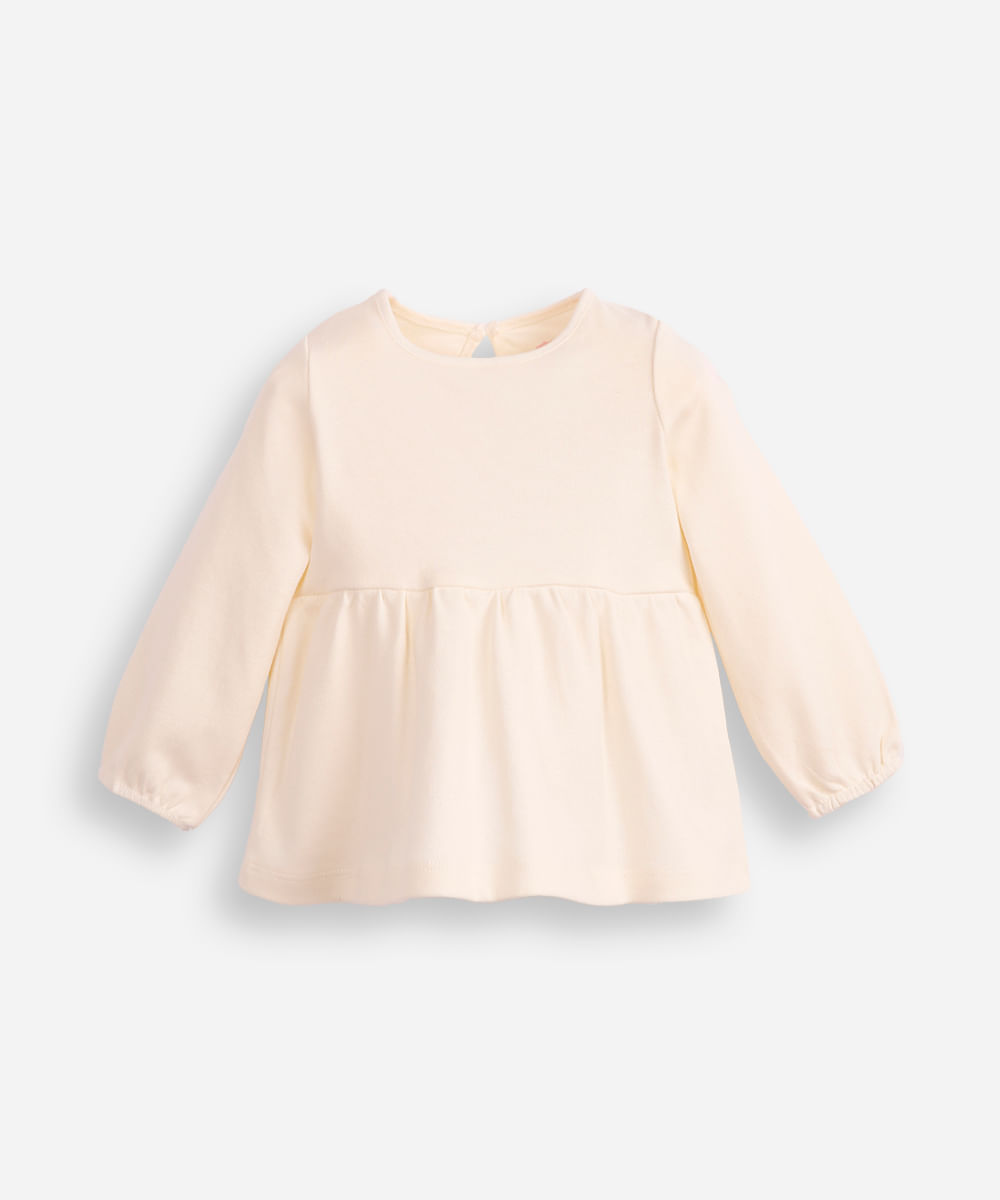 conjunto de algodão infantil longo com colete bege