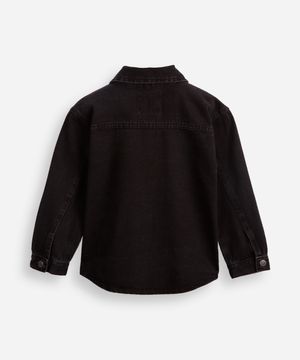 jaqueta shacket infantil jeans preta