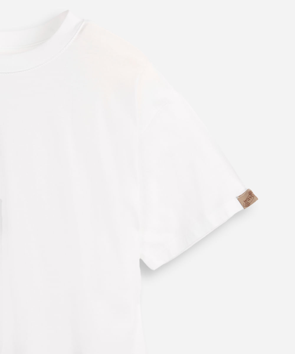 camiseta oversized juvenil de algodão básica off white