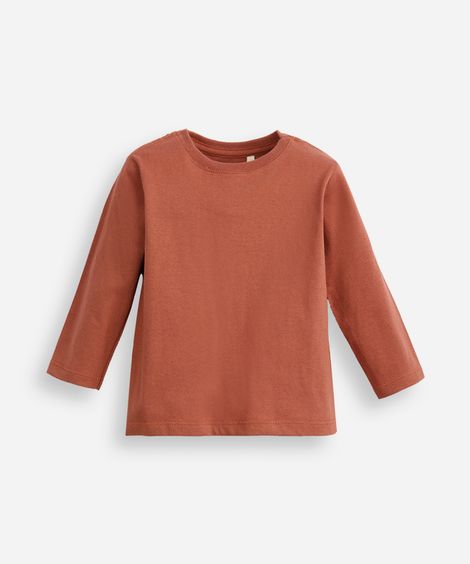 camiseta de algodão infantil marrom