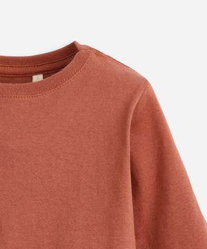 camiseta de algodão infantil marrom
