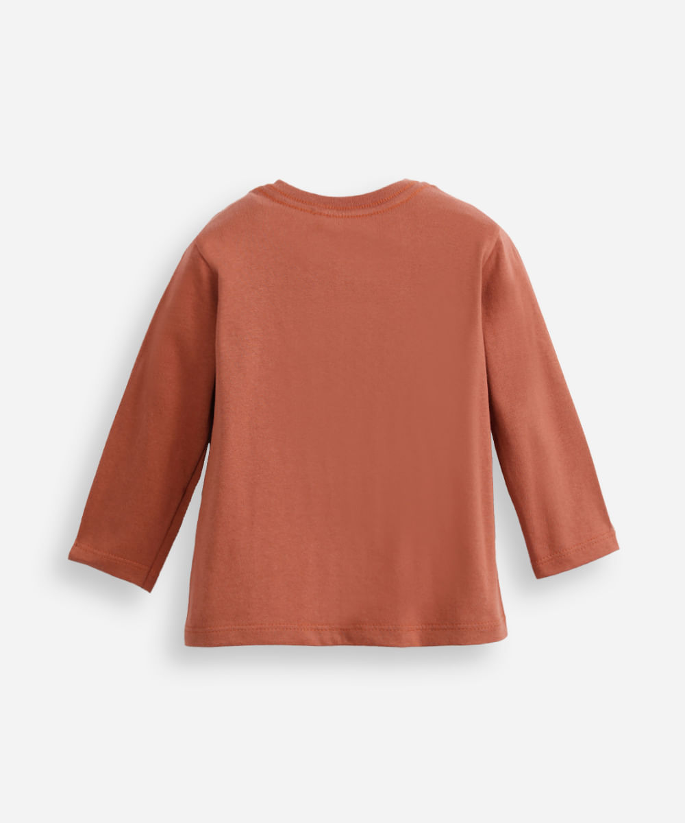 camiseta de algodão infantil marrom