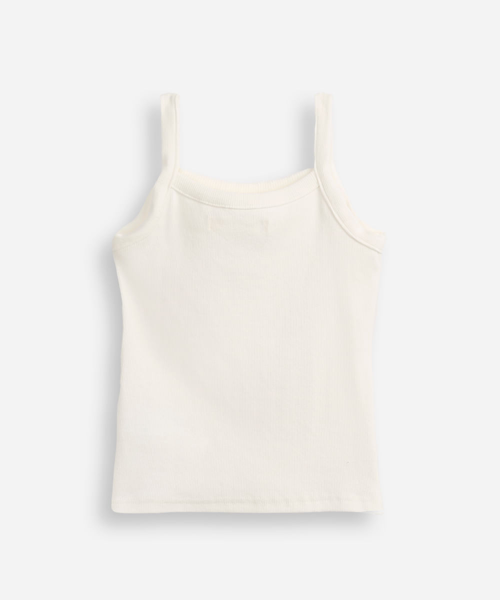 regata de algodão infantil com babados off white