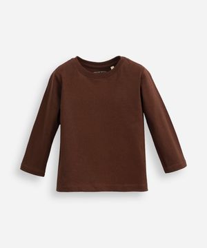 camiseta de algodão infantil marrom