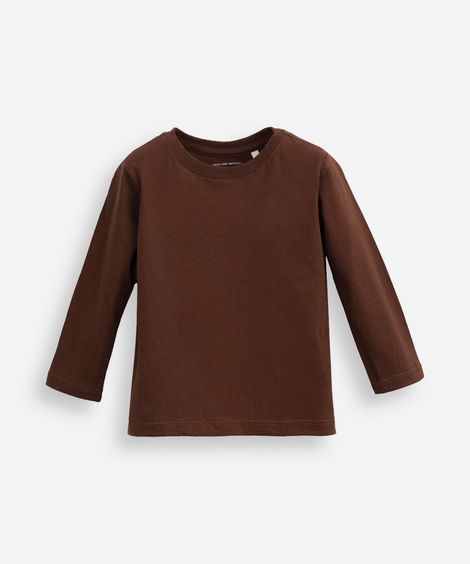 camiseta de algodão infantil marrom