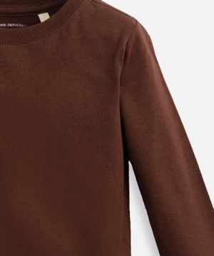 camiseta de algodão infantil marrom
