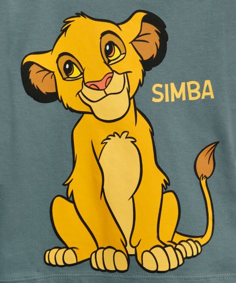 camiseta de algodão infantil simba verde
