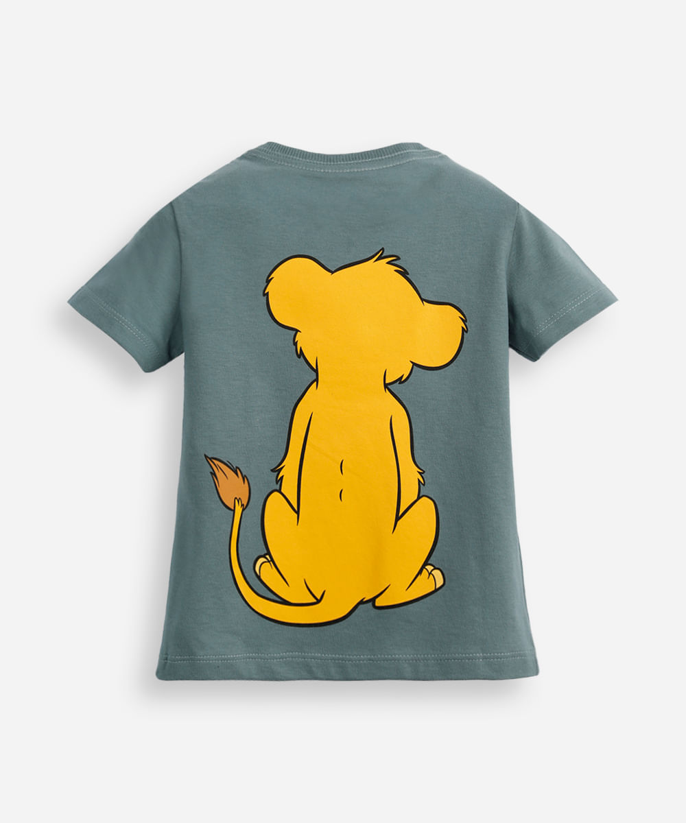 camiseta de algodão infantil simba verde