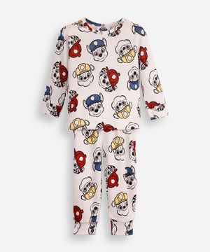 pijama longo infantil patrulha canina - off white