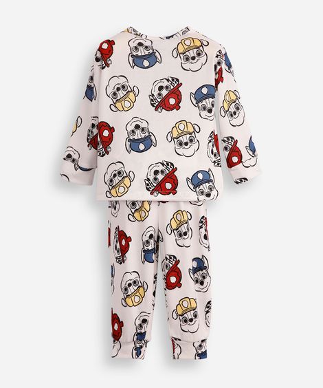 pijama longo infantil patrulha canina - off white