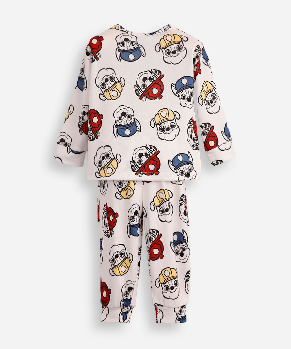 pijama longo infantil patrulha canina - off white