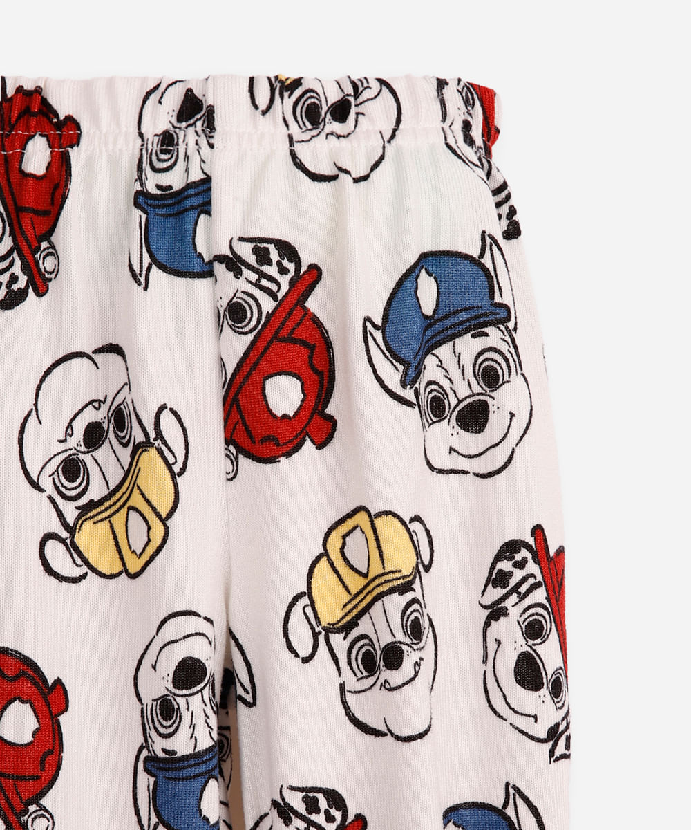 pijama longo infantil patrulha canina - off white