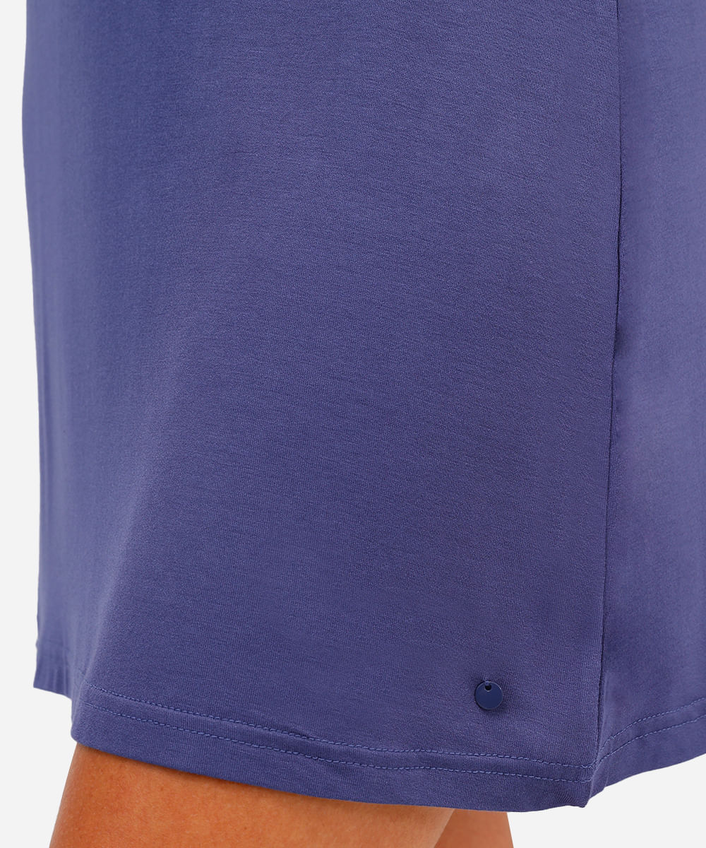 camisola feminina de viscose com renda azul