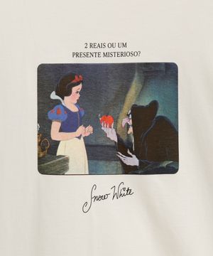 camiseta de algodão juvenil branca de neve off white