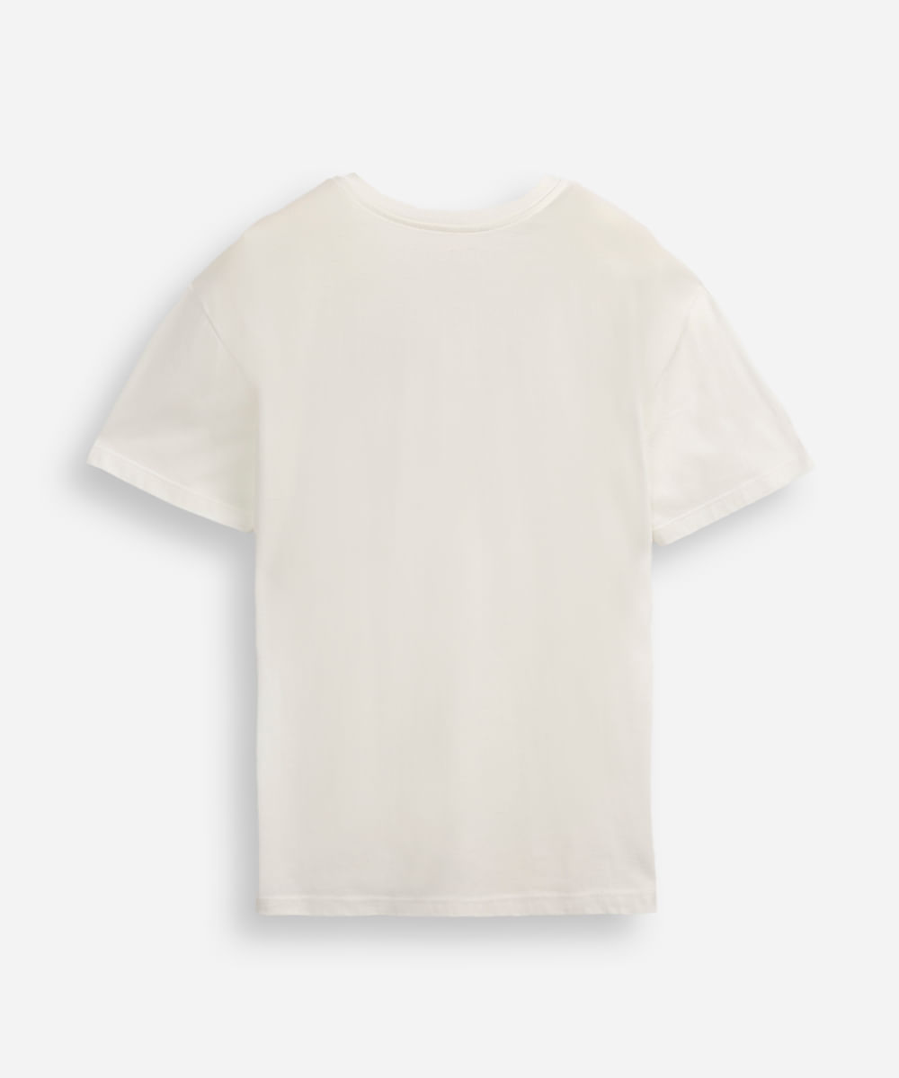 camiseta de algodão juvenil branca de neve off white