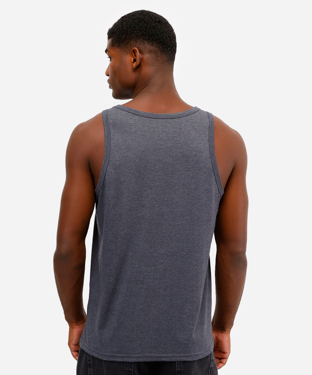 regata básica de algodão cinza