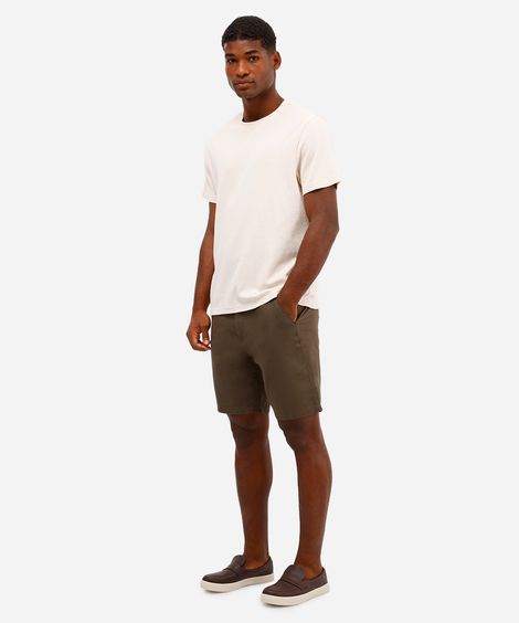 bermuda masculina de sarja cós elástico com bolso verde