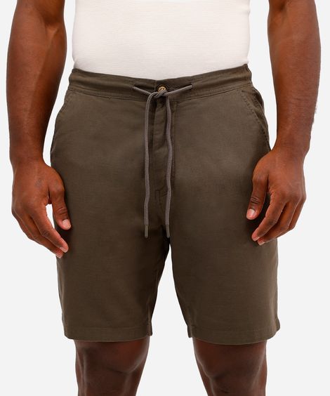 bermuda masculina de sarja cós elástico com bolso verde