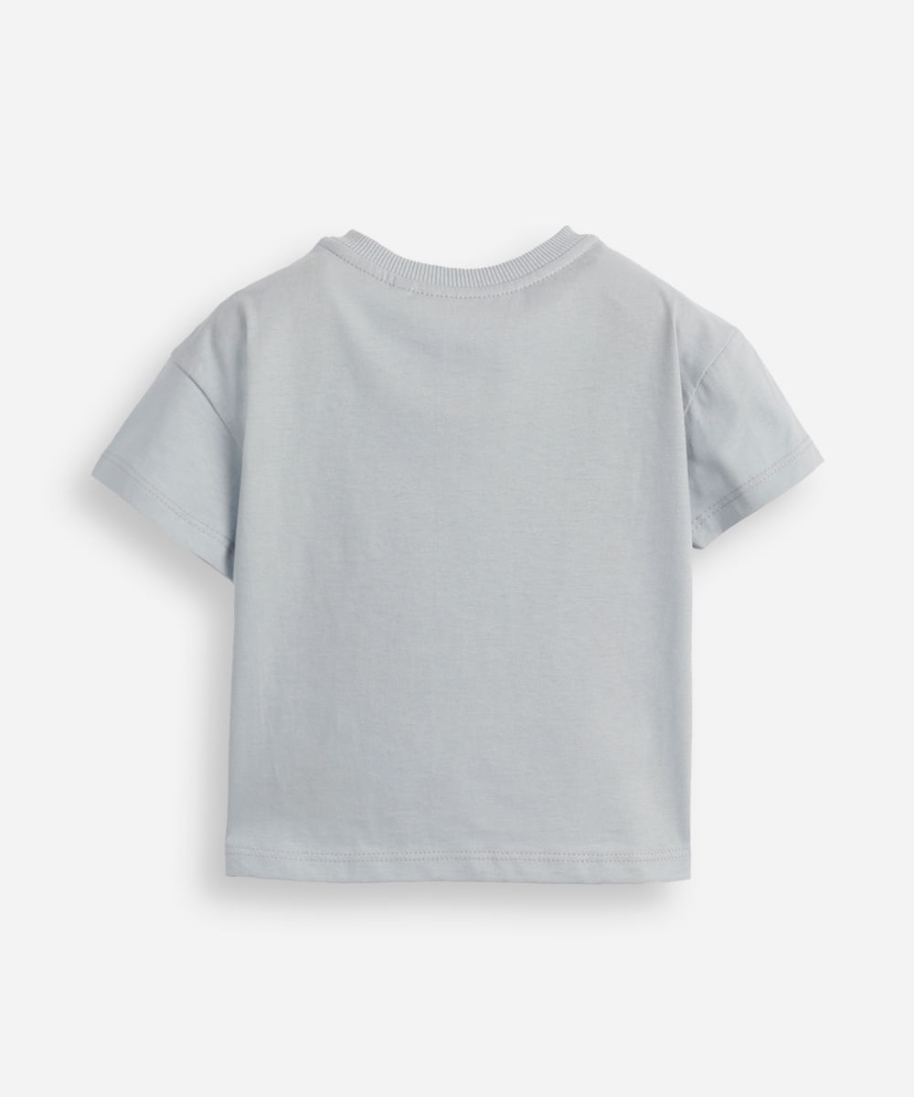 camiseta infantil de algodão manga curta snoopy azul