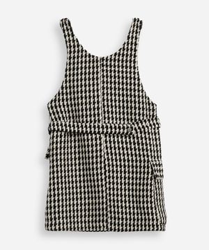 vestido infantil pied de poule com pochete colorido