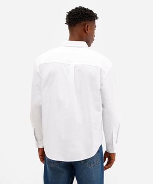 camisa oversized masculina de algodão manga longa off white