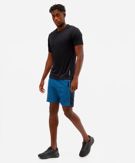 bermuda masculina com recorte lateral azul