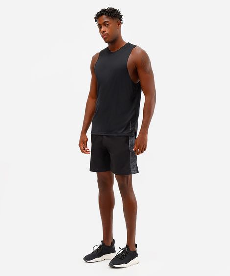 bermuda masculina com recorte lateral preta