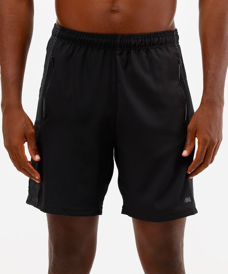 bermuda masculina com recorte lateral preta