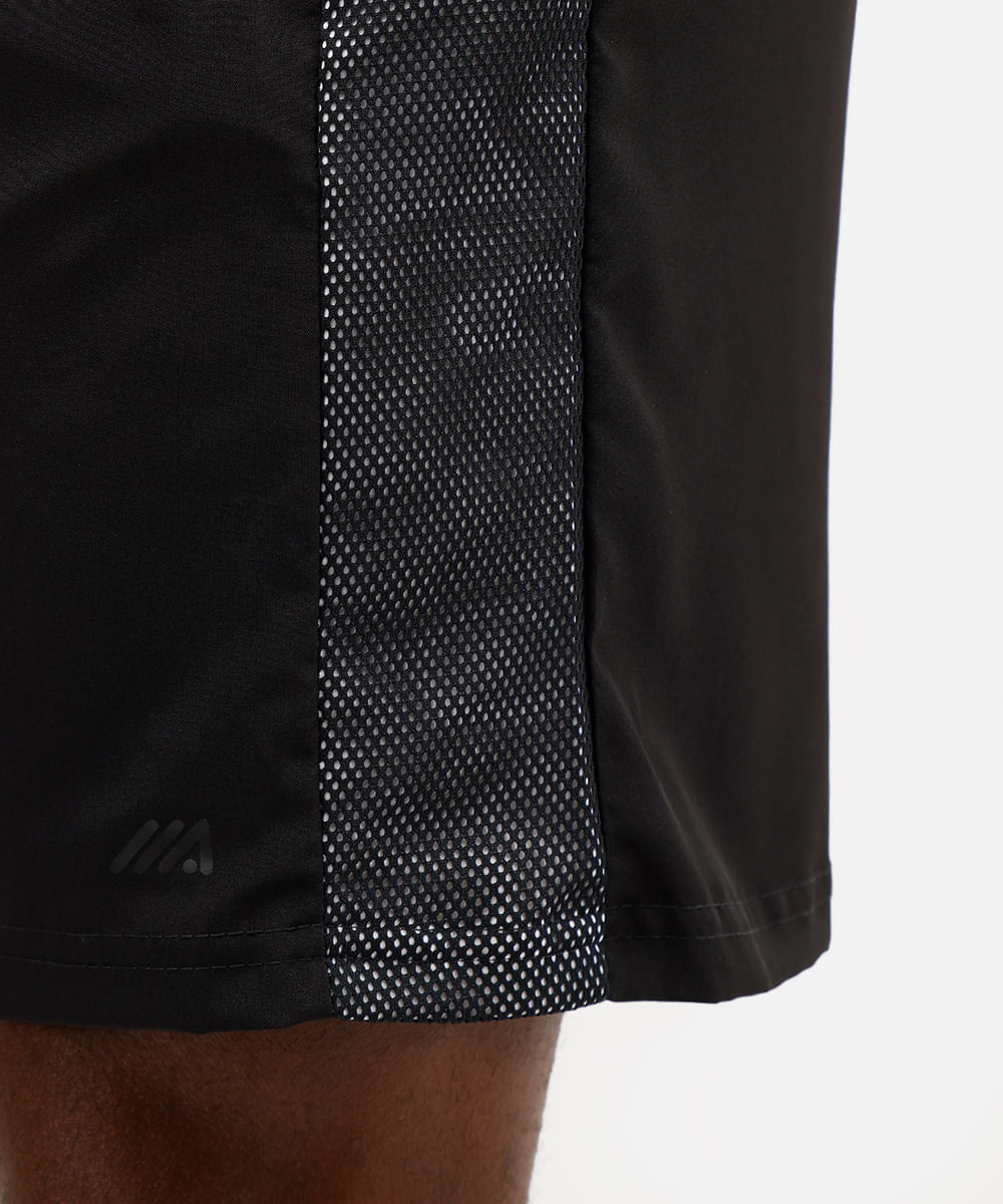 bermuda masculina com recorte lateral preta