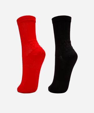 kit de 2 meias femininas esportiva ace para corrida colorida
