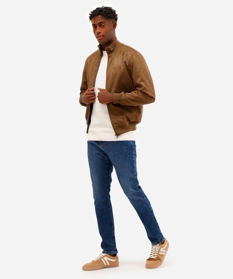 calça slim masculina jeans azul