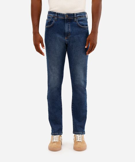 calça slim masculina jeans azul